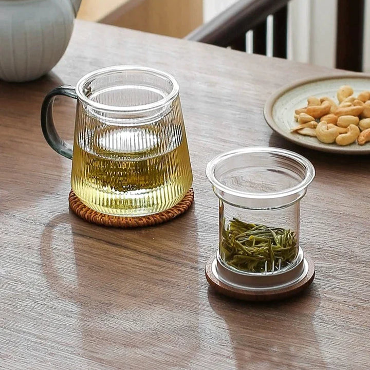Caneca de Vidro para Chá Wheatlife com Separação de Água e Chá