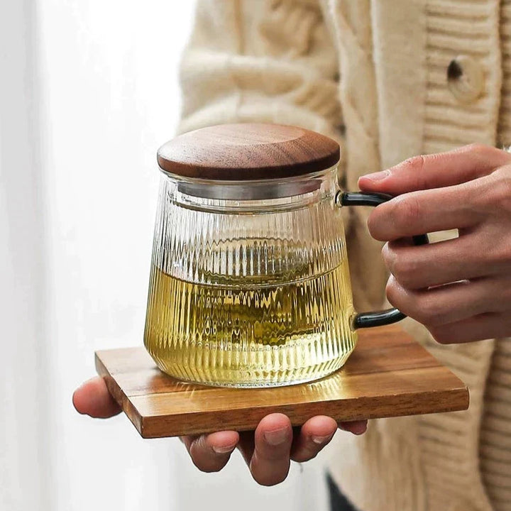 Caneca de Vidro para Chá Wheatlife com Separação de Água e Chá