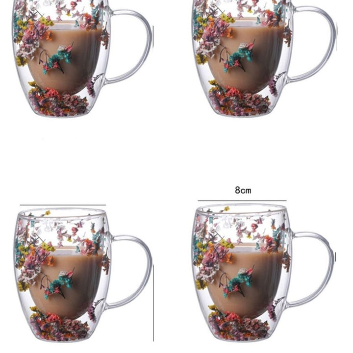 Caneca de Parede Dupla Floral  300mL
