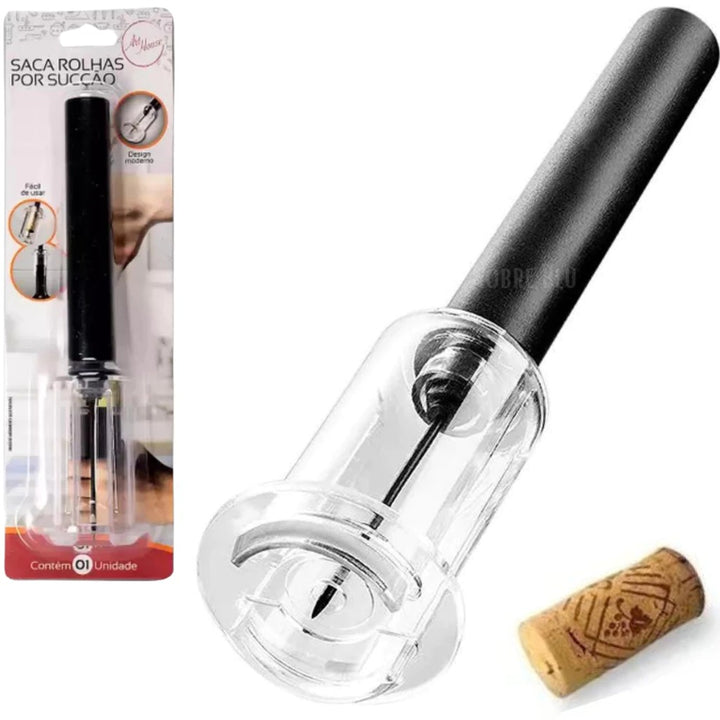 Abridor de Vinho MaxChef Saca Rolhas Tipo Bomba de Pressão Sucção Bomba de Ar - Frete Gratis
