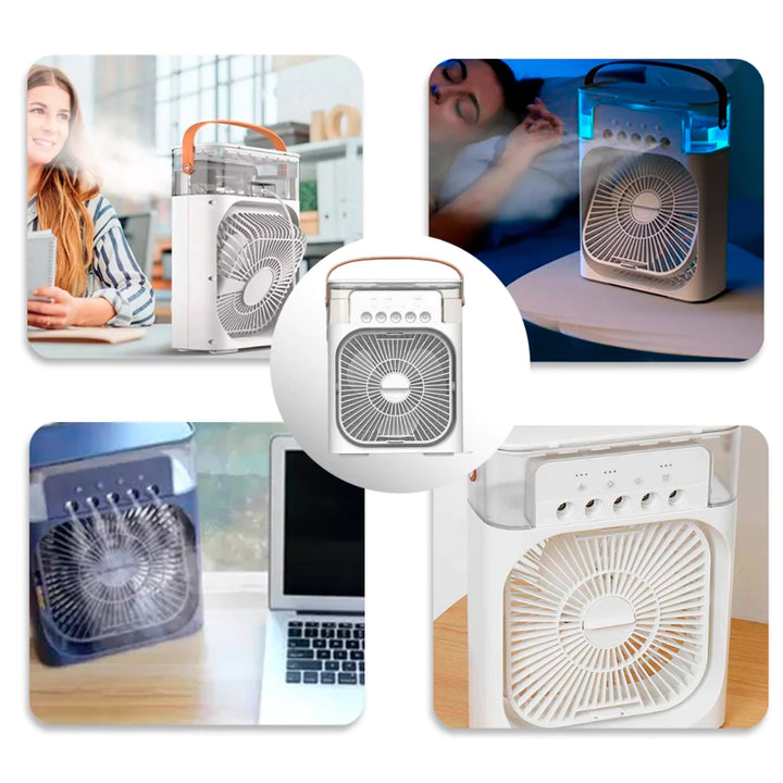 Mini Ar-condicionador Ventilador Portatil Climatizador Umidificador USB Potente Turbo Silencioso