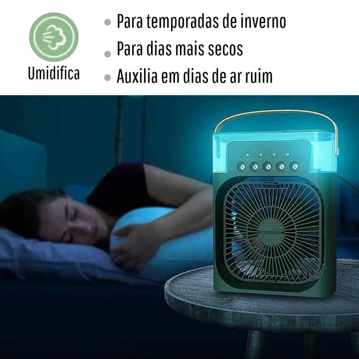 Mini Ar-condicionador Ventilador Portatil Climatizador Umidificador USB Potente Turbo Silencioso