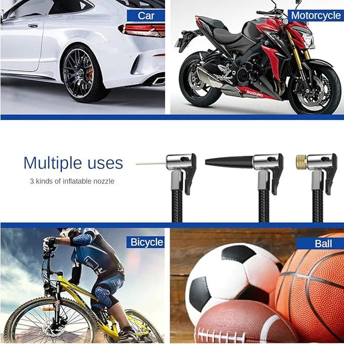 Compressor de Ar Para Encher Pneus Carro, Moto, Bicicleta, Inflaveis e Bolas